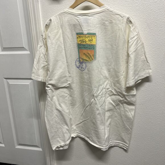 Vintage Jimmy Buffett Margaritaville 1998 Tour T Shirt White Size XXL - Picture 6 of 13
